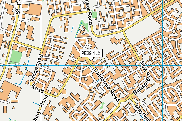 PE29 1LX map - OS VectorMap District (Ordnance Survey)