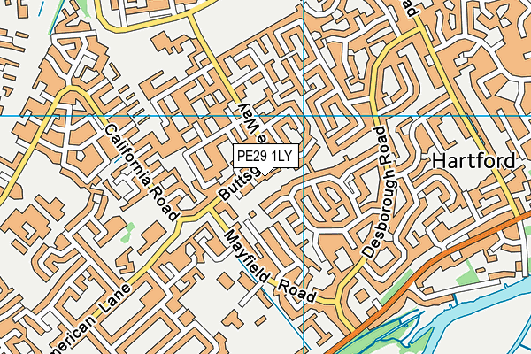 PE29 1LY map - OS VectorMap District (Ordnance Survey)