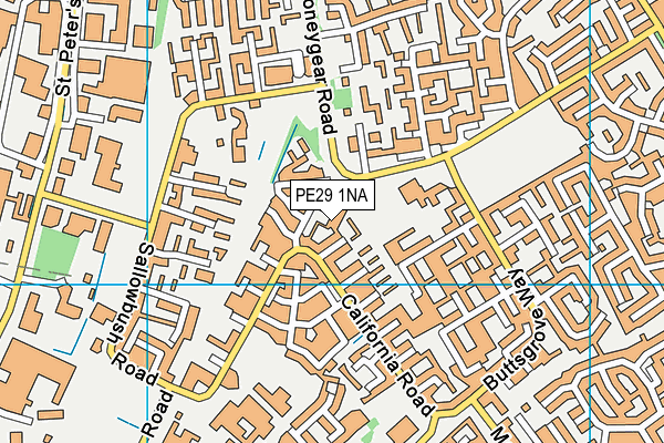 PE29 1NA map - OS VectorMap District (Ordnance Survey)