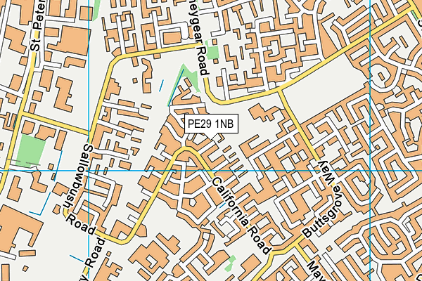 PE29 1NB map - OS VectorMap District (Ordnance Survey)