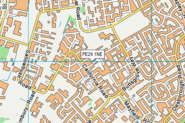 PE29 1NE map - OS VectorMap District (Ordnance Survey)