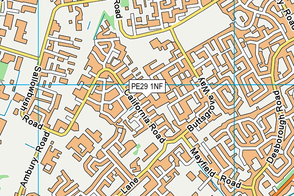 PE29 1NF map - OS VectorMap District (Ordnance Survey)