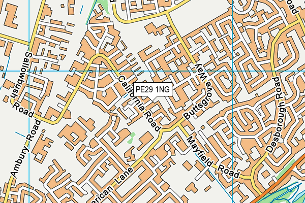 PE29 1NG map - OS VectorMap District (Ordnance Survey)