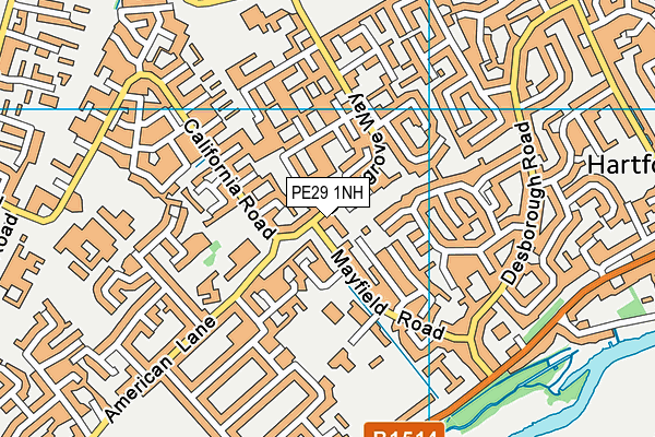 PE29 1NH map - OS VectorMap District (Ordnance Survey)