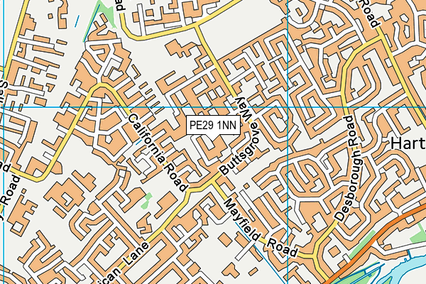 PE29 1NN map - OS VectorMap District (Ordnance Survey)