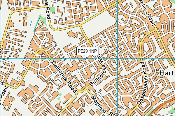 PE29 1NP map - OS VectorMap District (Ordnance Survey)