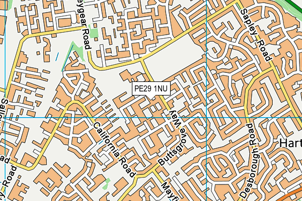 PE29 1NU map - OS VectorMap District (Ordnance Survey)