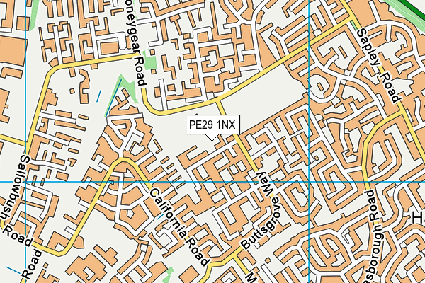 PE29 1NX map - OS VectorMap District (Ordnance Survey)