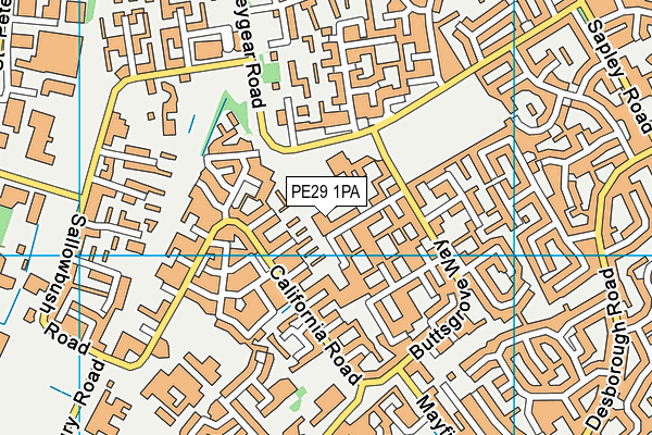PE29 1PA map - OS VectorMap District (Ordnance Survey)
