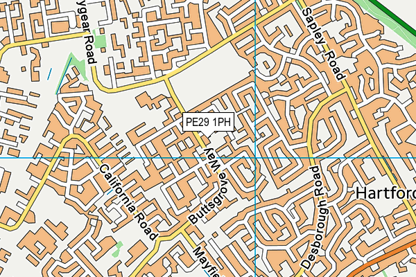 PE29 1PH map - OS VectorMap District (Ordnance Survey)