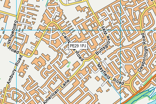 PE29 1PJ map - OS VectorMap District (Ordnance Survey)