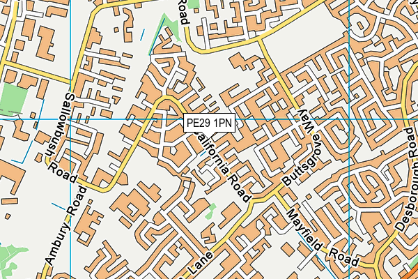 PE29 1PN map - OS VectorMap District (Ordnance Survey)