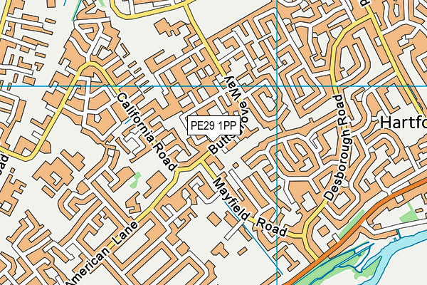 PE29 1PP map - OS VectorMap District (Ordnance Survey)