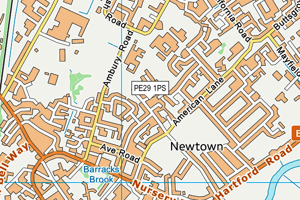 PE29 1PS map - OS VectorMap District (Ordnance Survey)