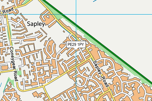 PE29 1PY map - OS VectorMap District (Ordnance Survey)