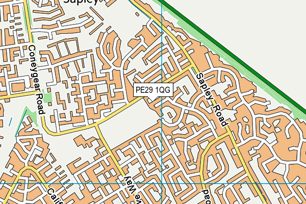 PE29 1QG map - OS VectorMap District (Ordnance Survey)