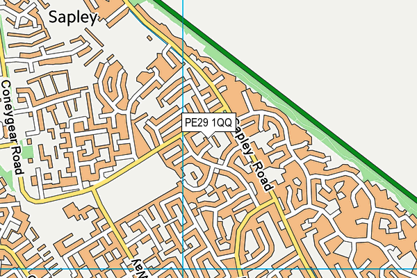 PE29 1QQ map - OS VectorMap District (Ordnance Survey)