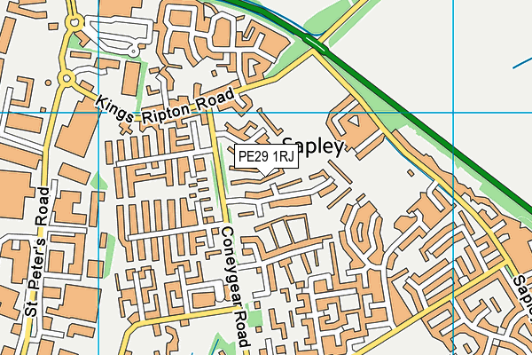 PE29 1RJ map - OS VectorMap District (Ordnance Survey)