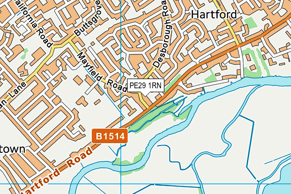 PE29 1RN map - OS VectorMap District (Ordnance Survey)