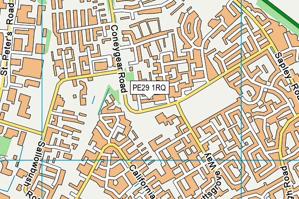 PE29 1RQ map - OS VectorMap District (Ordnance Survey)