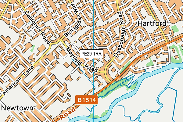 PE29 1RR map - OS VectorMap District (Ordnance Survey)