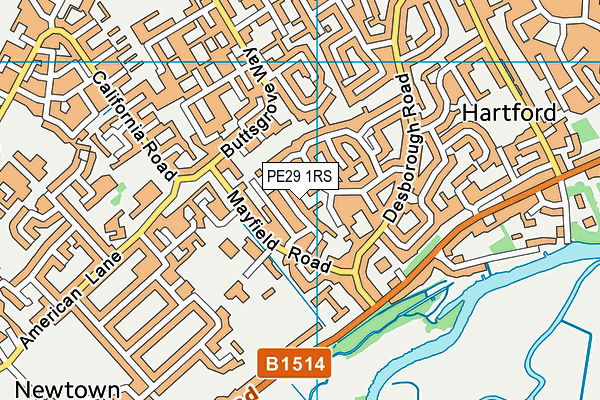 PE29 1RS map - OS VectorMap District (Ordnance Survey)