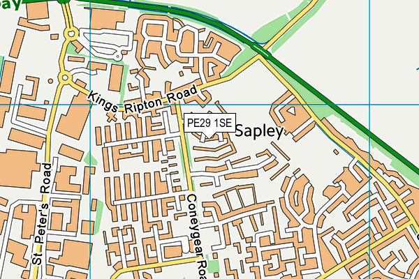 PE29 1SE map - OS VectorMap District (Ordnance Survey)