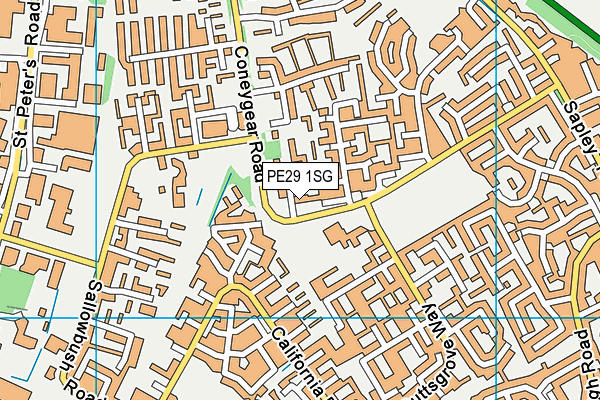 PE29 1SG map - OS VectorMap District (Ordnance Survey)