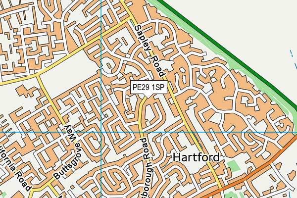 PE29 1SP map - OS VectorMap District (Ordnance Survey)