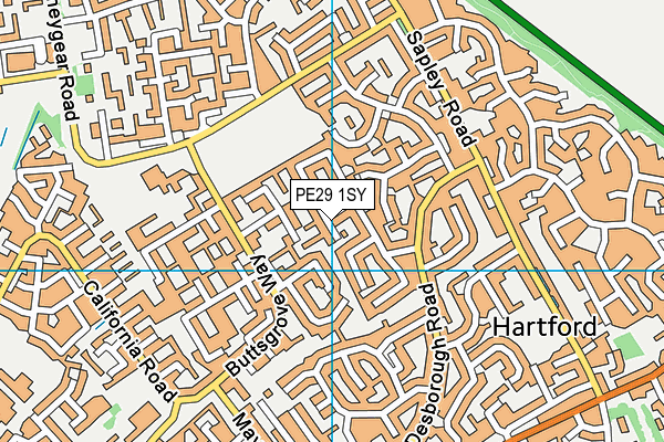 PE29 1SY map - OS VectorMap District (Ordnance Survey)