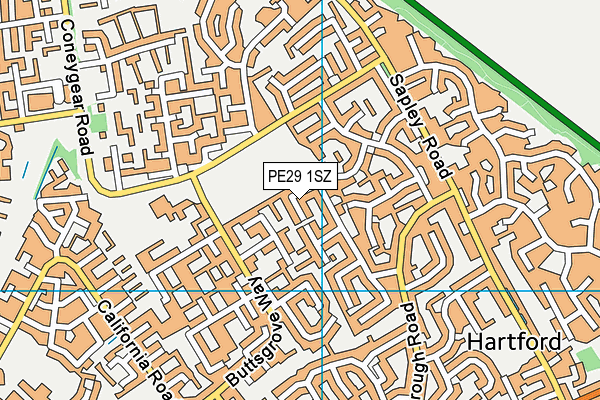PE29 1SZ map - OS VectorMap District (Ordnance Survey)