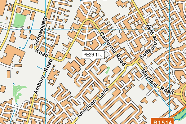 PE29 1TJ map - OS VectorMap District (Ordnance Survey)