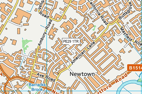 PE29 1TR map - OS VectorMap District (Ordnance Survey)