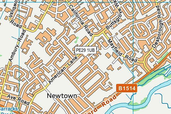 PE29 1UB map - OS VectorMap District (Ordnance Survey)