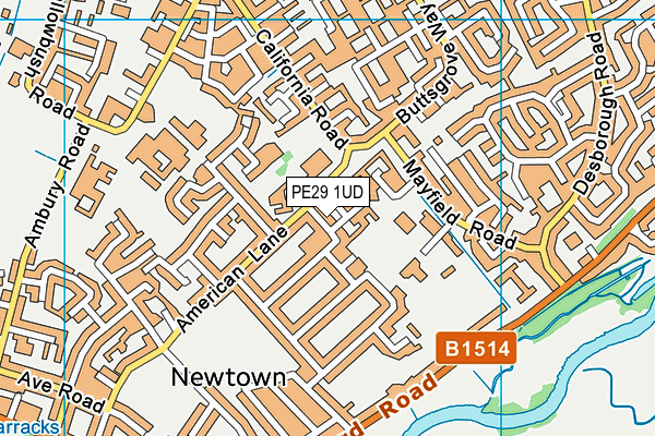 PE29 1UD map - OS VectorMap District (Ordnance Survey)