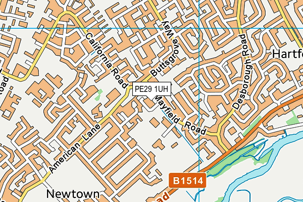 PE29 1UH map - OS VectorMap District (Ordnance Survey)