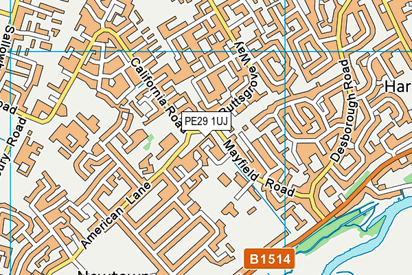 PE29 1UJ map - OS VectorMap District (Ordnance Survey)