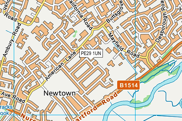 PE29 1UN map - OS VectorMap District (Ordnance Survey)