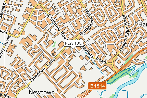 PE29 1UQ map - OS VectorMap District (Ordnance Survey)