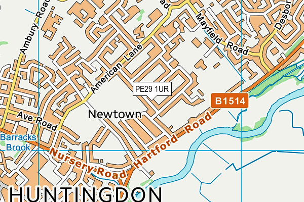 PE29 1UR map - OS VectorMap District (Ordnance Survey)