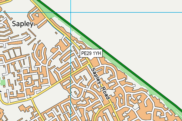 PE29 1YH map - OS VectorMap District (Ordnance Survey)
