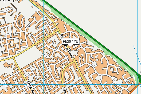 PE29 1YU map - OS VectorMap District (Ordnance Survey)