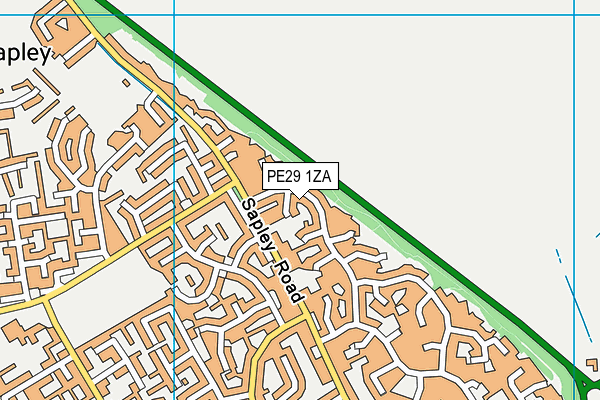 PE29 1ZA map - OS VectorMap District (Ordnance Survey)