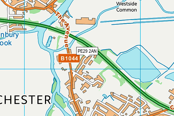 PE29 2AN map - OS VectorMap District (Ordnance Survey)