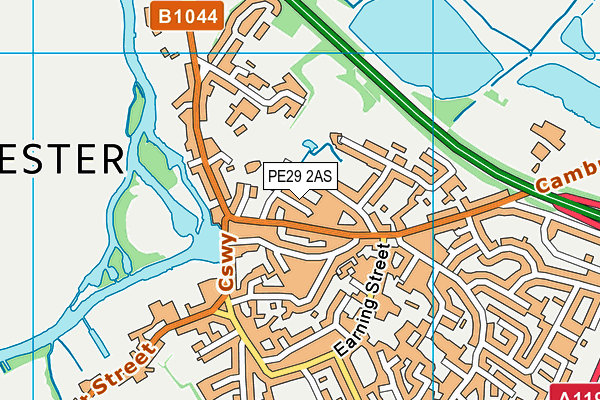 PE29 2AS map - OS VectorMap District (Ordnance Survey)