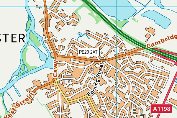 PE29 2AT map - OS VectorMap District (Ordnance Survey)