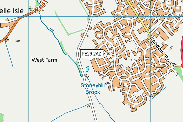 PE29 2AZ map - OS VectorMap District (Ordnance Survey)