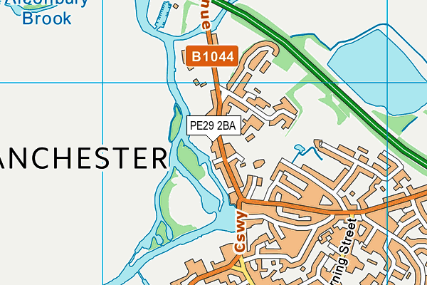 PE29 2BA map - OS VectorMap District (Ordnance Survey)