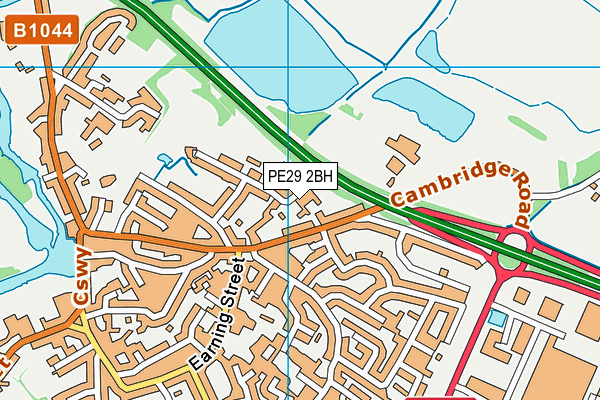 PE29 2BH map - OS VectorMap District (Ordnance Survey)