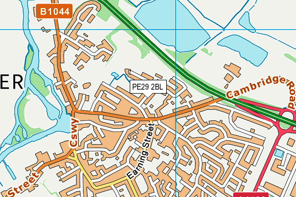 PE29 2BL map - OS VectorMap District (Ordnance Survey)